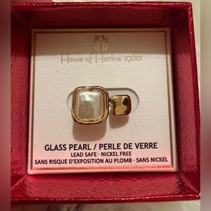 NWT House of Harlow 1960 Gold and Pearl Ring